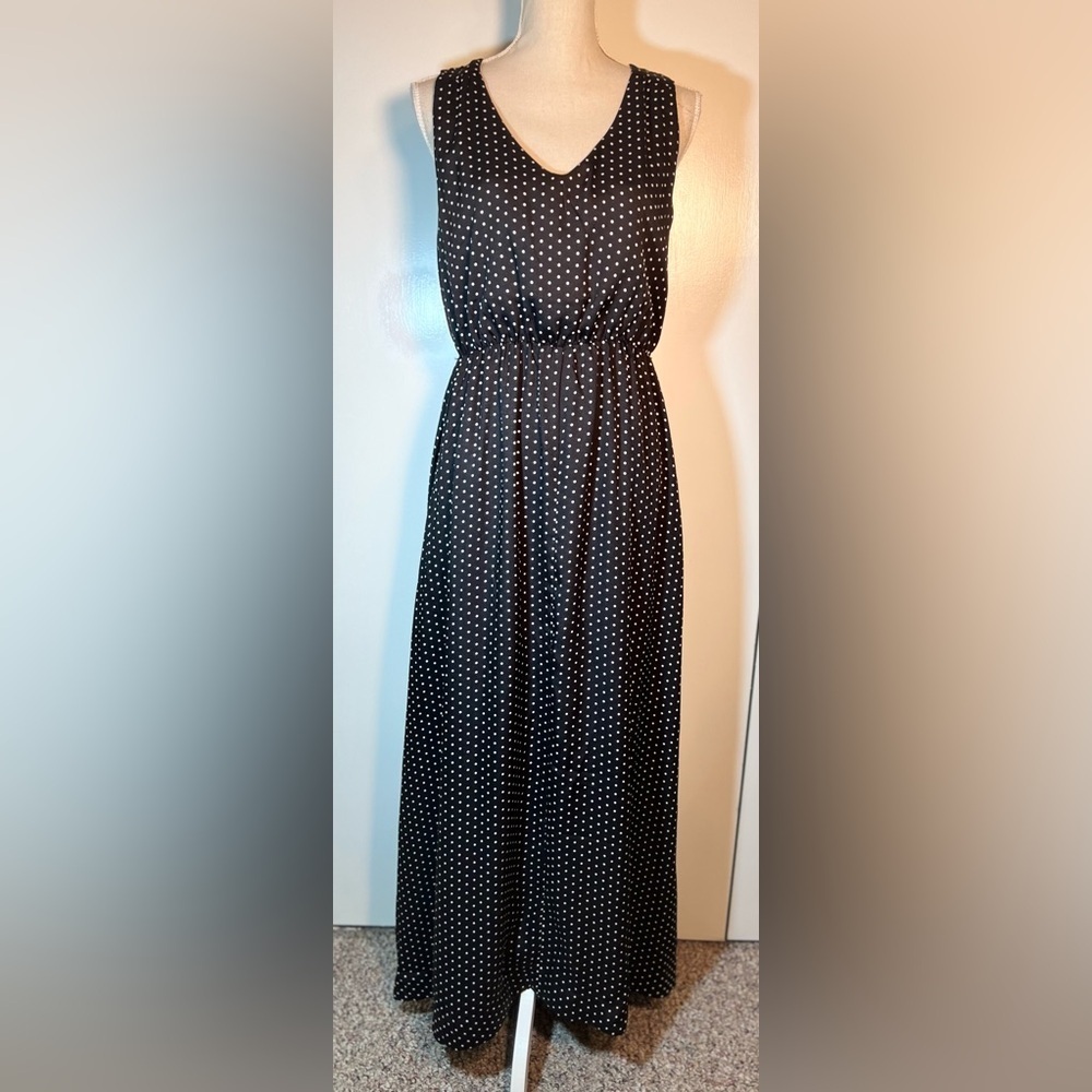 Draper James RSVP Maxi Formal/Bridesmaid Dress Black White Polka Dot Size M - Picture 8 of 8